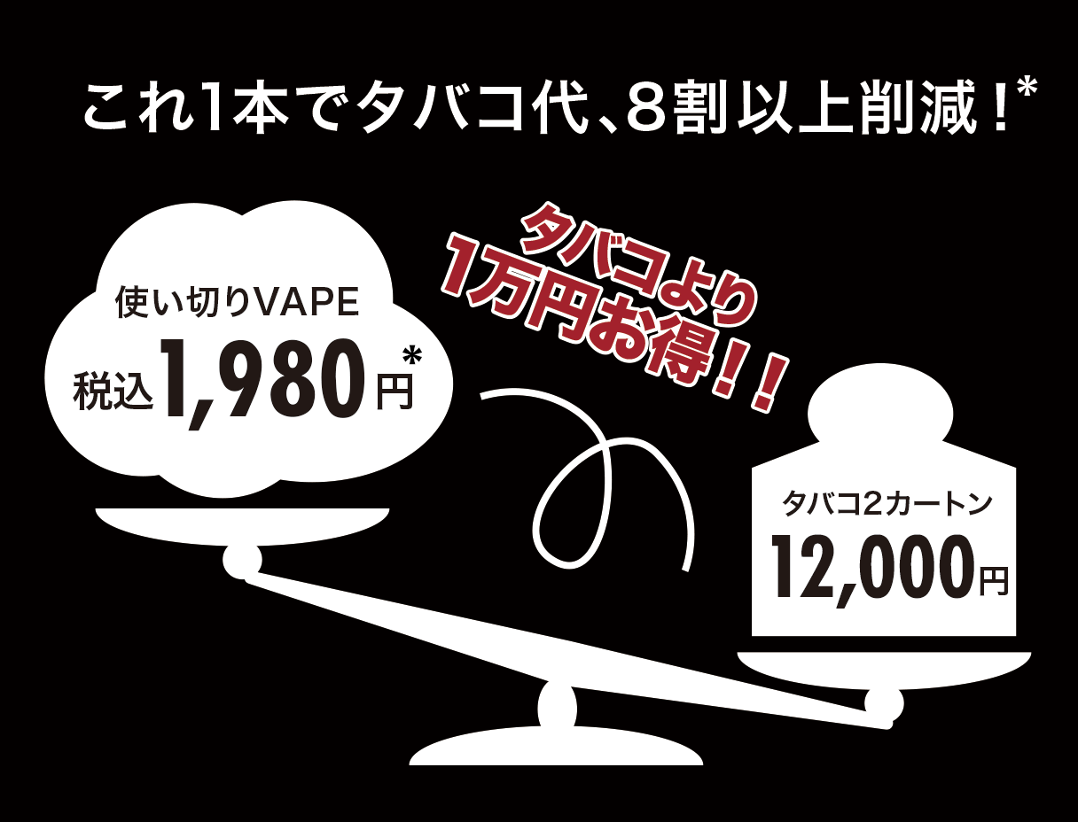 これ1本でタバコ代、8割以上削減!
